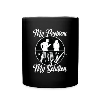Amateur de musique jazz Mon problème Mon pictogramme Maman Papa - Mug uni - noir - Devant
