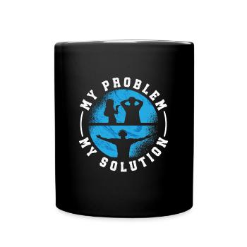 Disc Jockey Mon problème Ma solution Pictogramme Papa - Mug uni - noir - Devant