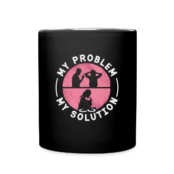 Disc Jockey Mon Problème Ma Solution Pictogramme Maman - Mug uni - noir - Devant
