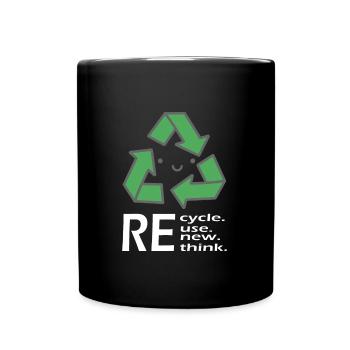 Earth Day – Recycle, Reuse - Full Colour Mug - black - Front