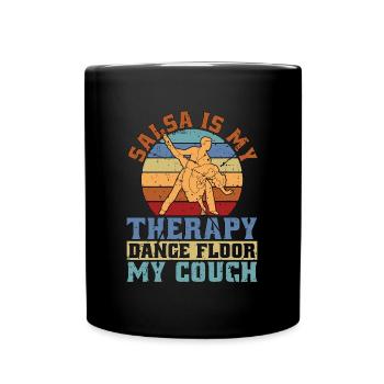 Salsa Dance Salsa Is My Therapy Retro Mambo Music - Tasse einfarbig - Schwarz - Vorne