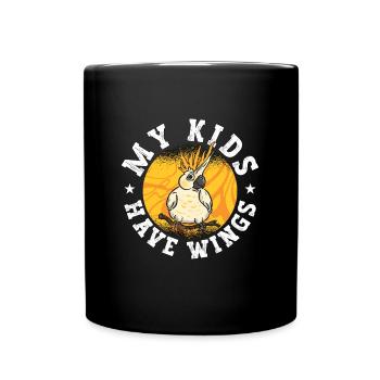 Cockatiel My Kids Have Wings Ornamental Bird Lover - Full Colour Mug - black - Front