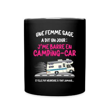 Motorhome Woman Wise Granny Retirement - Full Colour Mug - black - Front