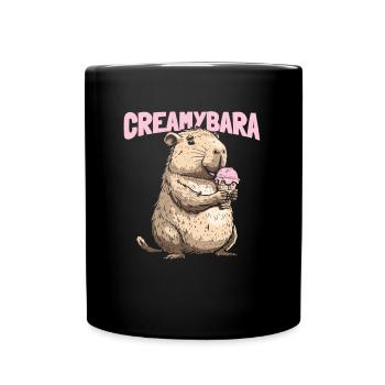 Eiscreme Wasserschwein Creamybara - Tasse einfarbig - Schwarz - Vorne