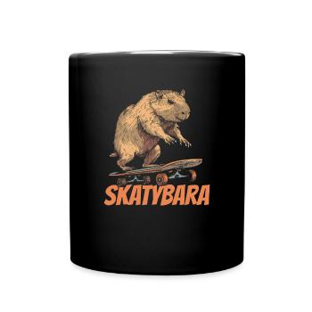 Skateboard Skater Capybara Skatybara - Mug uni - noir - Devant