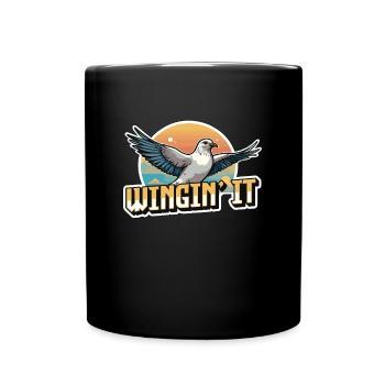 Pigeon voyageur Wingin' It Bird Lover Course de pigeons - Mug uni - noir - Devant