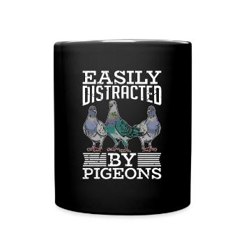 Le pigeon voyageur facilement distrait par l’élevage de pigeons - Mug uni - noir - Devant
