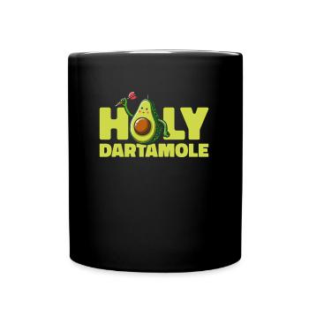 Dart Dartspieler Avocado Holy Dartamole - Tasse einfarbig - Schwarz - Vorne