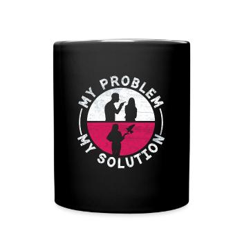 Pigeon voyageur Mon problème Mon pictogramme Maman Papa - Mug uni - noir - Devant