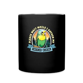 Perruche s’il vous plaît attendez pendant que je rassemble des oiseaux colorés - Mug uni - noir - Devant