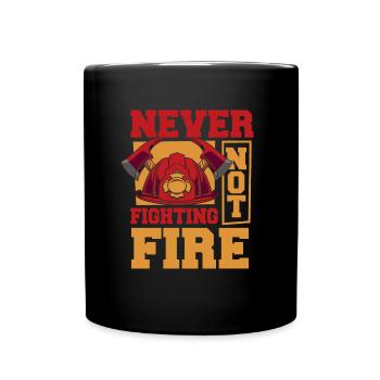 Feuerwehrmann - Tasse einfarbig - Schwarz - Vorne