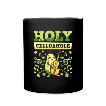 Cello Cellist Avocado Holy Celloamole - Tasse einfarbig - Schwarz - Vorne