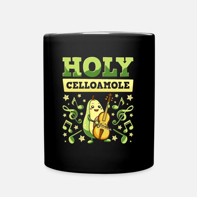 Cello Cellist Avocado Holy Celloamole - Tasse einfarbig - Schwarz