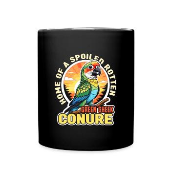 Conure Home Of A Spoiled Rotten Parrot Pet Bird - Full Colour Mug - black - Front