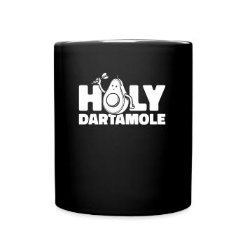 Dart Dartspieler Avocado Holy Dartamole - Tasse einfarbig - Schwarz - Vorne