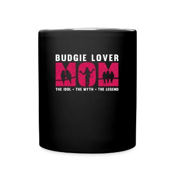 Amoureux des perruches Maman L’idole L’amoureux des oiseaux colorés - Mug uni - noir - Devant