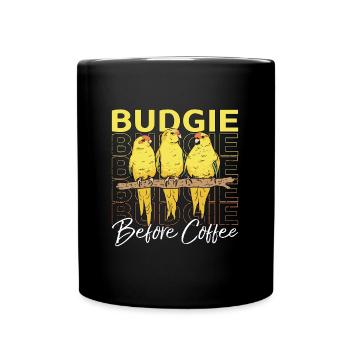 Perruche avant le café Propriétaire de perruche Amateur de café - Mug uni - noir - Devant