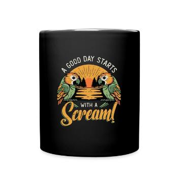 Conure A Good Day Starts Pet Bird Conure Lover - Full Colour Mug - black - Front