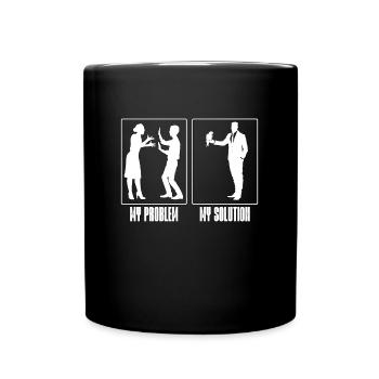 Conure Lover My Problem My Solution Pictogram Dad - Full Colour Mug - black - Front