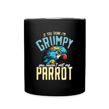 Perroquet si tu penses que je suis toi amoureux des animaux - Mug uni - noir - Devant