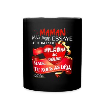 Super Mutter von Kindern Muttertag - Tasse einfarbig - Schwarz - Vorne