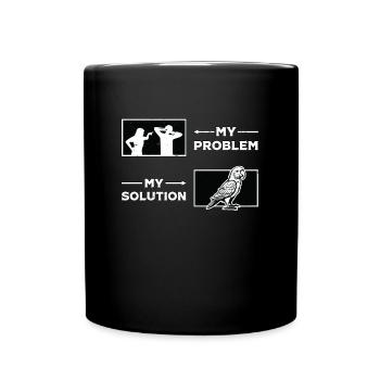 Amoureux des perroquets Mon problème Ma solution Pictogramme Papa - Mug uni - noir - Devant