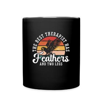 African Grey The Best Therapist Has Ornithologist - Full Colour Mug - black - Front