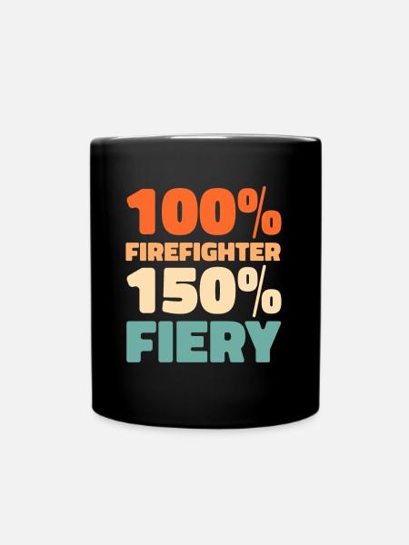 Feuerwehrmann - Tasse einfarbig - Schwarz