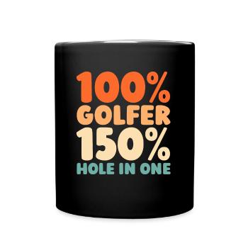Golf Golfer Golfen - Tasse einfarbig - Schwarz - Vorne