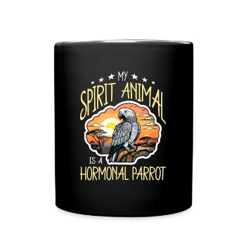 Gris africain mon animal est un amoureux des oiseaux perroquets - Mug uni - noir - Devant