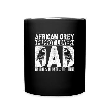 Perroquet gris africain amant papa l’ornithologue - Mug uni - noir - Devant