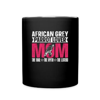 Amoureux du perroquet gris africain maman le propriétaire du perroquet - Mug uni - noir - Devant