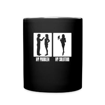 Perroquet gris africain mon problème mon pictogramme maman - Mug uni - noir - Devant