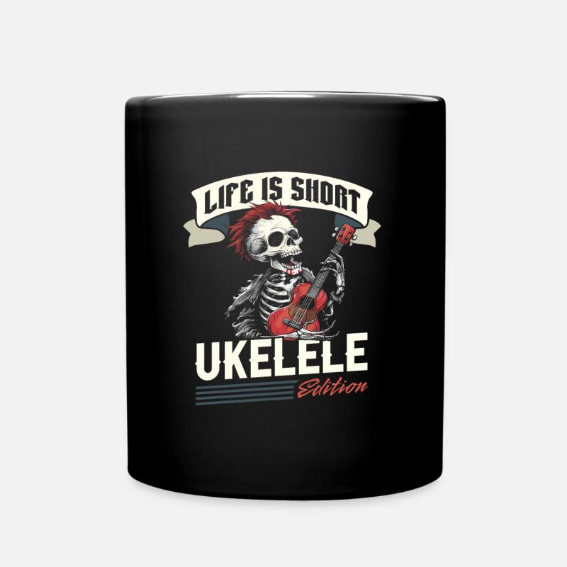 Ukulele - Tasse einfarbig - Schwarz