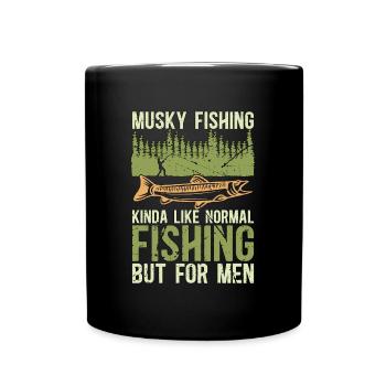 Pêche musquée un peu comme un amateur de canne à pêche normal - Mug uni - noir - Devant
