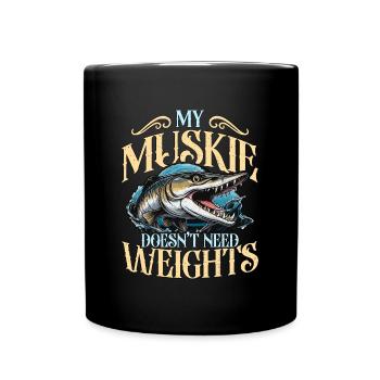 Muskie Fishing My Muskie Doesn't Need Fishing Rod - Full Colour Mug - black - Front