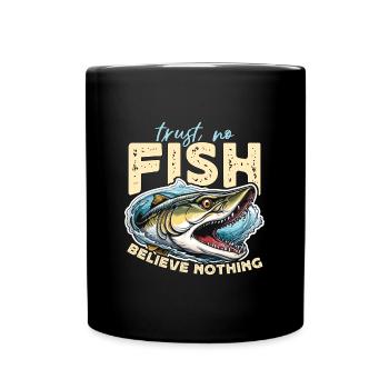 Musky Fishing Trust No Fish Believe Fishing Lover - Full Colour Mug - black - Front