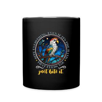 Parrot Bite Everything Even If It's Ornithologist - Full Colour Mug - black - Front