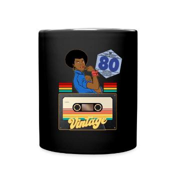 Femme Vintage Année 80 Vignette Auto - Mug uni - noir - Devant