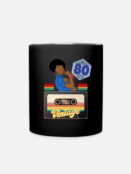 Femme Vintage Année 80 Vignette Auto - Mug uni - noir