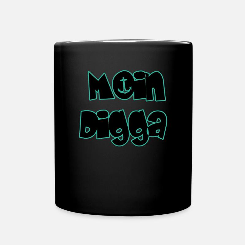 Moin Digga - Tasse einfarbig - Schwarz