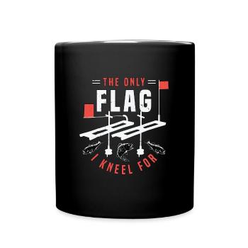 Pêche sur glace Le seul drapeau pour lequel je m’agenouille pour pêcheur - Mug uni - noir - Devant
