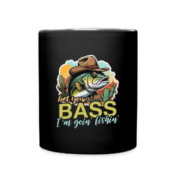 Bass Fishing Pariez votre basse Je vais amateur de pêche - Mug uni - noir - Devant