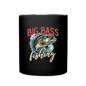 Big Bass Fishing Tournament Lover Bass Fisherman - Full Colour Mug - black - Front