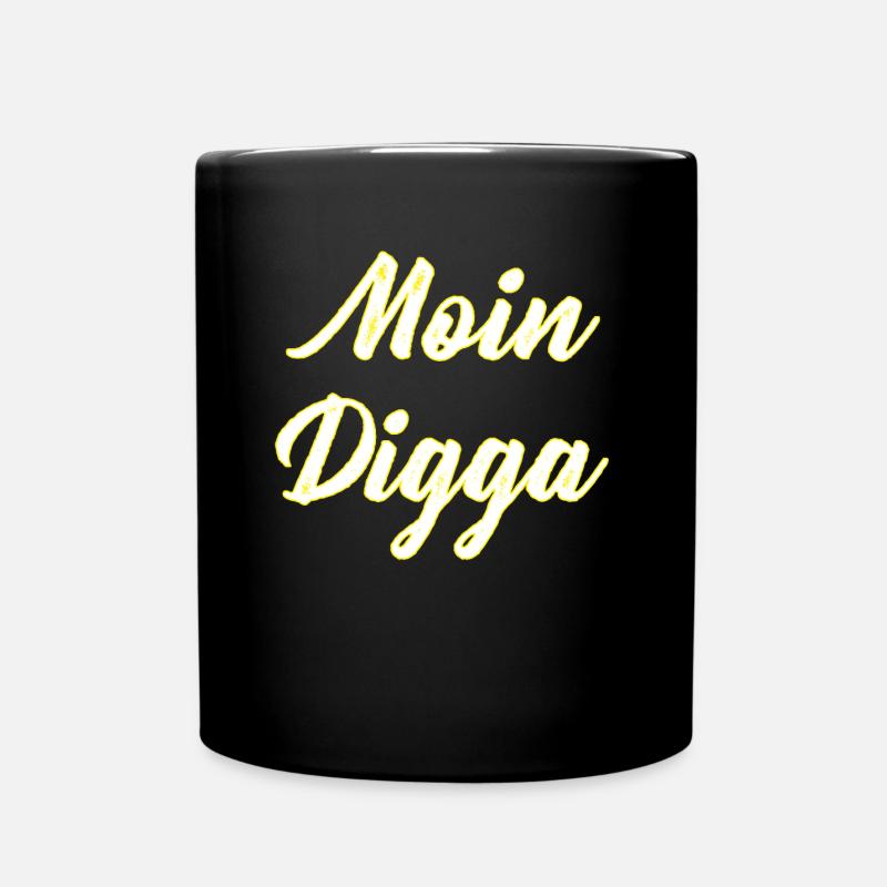 Moin Digga - Tasse einfarbig - Schwarz