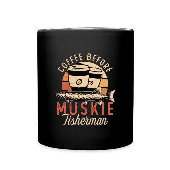 Muskie Fisherman Coffee Loves Fishing Coffee Lover - Full Colour Mug - black - Front