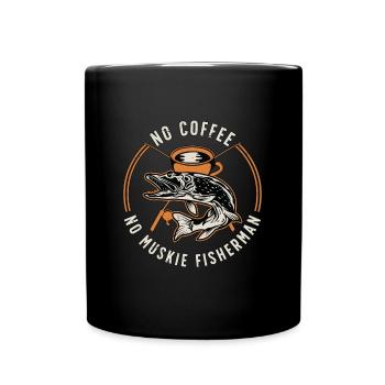 Muskie Fisherman No Coffee Muskie Fishing Coffee - Full Colour Mug - black - Front
