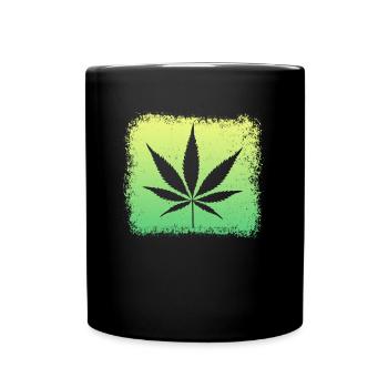 Kiffen Weed Ganja - Tasse einfarbig - Schwarz - Vorne
