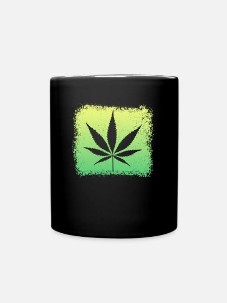 Kiffen Weed Ganja - Tasse einfarbig - Schwarz