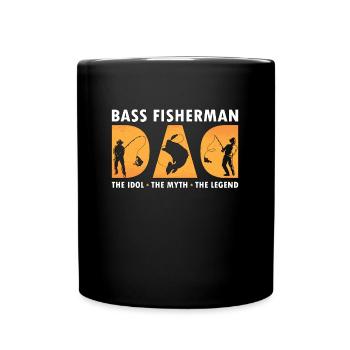 Bass Fisherman Papa L’idole L’achigan à grande bouche - Mug uni - noir - Devant